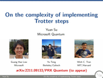 On the complexity of implementing Trotter steps (IOP-CAS 2023)