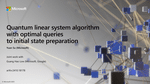 Quantum linear system algorithm with optimal queries to initial state preparation (QIP 2025)